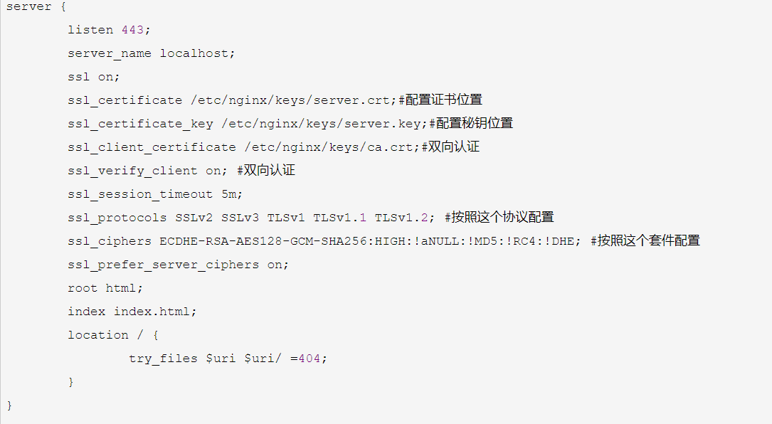 雙向認證NGING配置